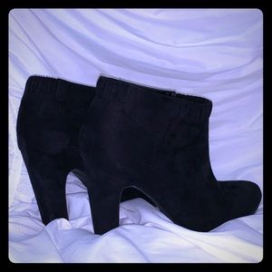 Suede black booties